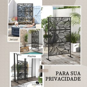 Biombo de Exterior Separador de Ambientes com 3 Peças com Padrão de Fl