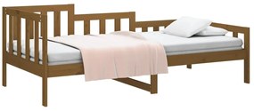 Sofá-cama 90x190 cm madeira de pinho maciça castanho mel