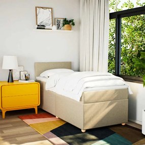 Cama com molas/colchão 80x200 cm tecido cor crème