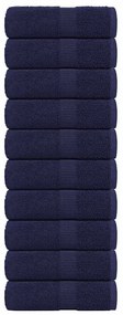 vidaXL Toalhas hóspedes 10pcs azul marinho 30x50cm 360gsm 100% algodão
