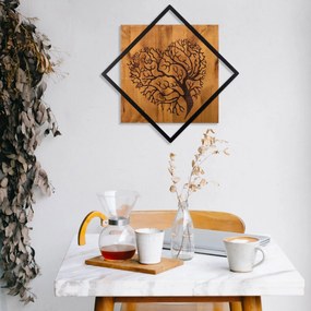 Acessório Decorativo de Parede Tree 2 – Nogueira e Preto – 54 x 54 cm