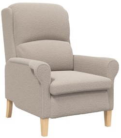Poltrona Ergonómica Cinza claro Poliéster, Madeira Padrão