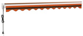 Toldo retrátil automático 3x2,5 m laranja e castanho
