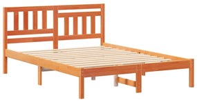 Estrutura da Cama com cabeceira Castanho-mel 140 x 190 cm
