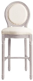 Bancos de bar 2 pcs linho branco