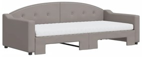 Sofá-cama c/ gavetão/colchões 90x200cm tecido cinza-acastanhado