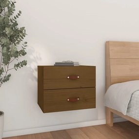 vidaXL Mesa de cabeceira de parede 50x36x40 cm castanho mel