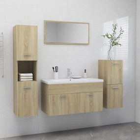 vidaXL Conjunto móveis casa de banho derivados madeira carvalho sonoma