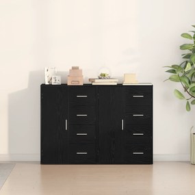 Buffets 2 pcs Carvalho Preto 60x31x84 cm Madeira Engenharia