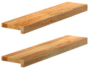 Soleiras da janela 2 pcs 70x15x2 cm carvalho castanho-claro