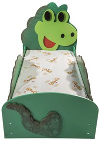 Cama para criança Animais Dinossauro Grande 205 x 97 x 120 cm, Oferta colchão e Estrado, confortável, capacidade de 100 kg  Verde