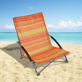 HI Cadeira de praia dobrável 65x55x25/65 cm laranja