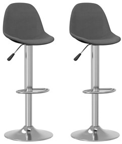 Bancos de bar 2 pcs tecido cinzento-escuro