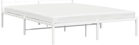Estrutura de cama com cabeceira 160x200 cm metal branco