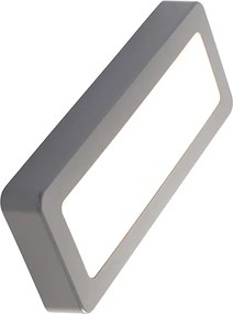 Candeeiro de parede exterior retangular moderno cinzento com LED - Prim