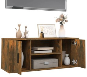 Móvel p/ TV 100x35x40cm madeira processada cor carvalho fumado