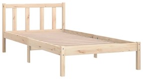 Estrutura de Cama Jane em Madeira de Pinho - 90x200 cm - Cor Natural -