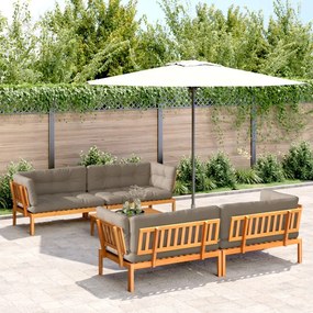 vidaXL 5 pcs móveis de paletes p/ jardim com almofadões acácia maciça