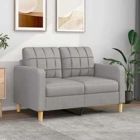 vidaXL Sofá de 2 lugares em tecido 120 cm cinzento-claro