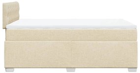 Cama boxspring com colchão 120x190 cm tecido cor creme