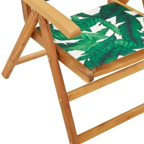 Cadeiras jardim reclin. 4 pcs tecido/madeira maciça verde