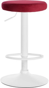 Banco de bar Ponte em veludo e com estrutura branca 38,5 x 60-81 x 38,5 cm Vermelho