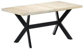 vidaXL Mesa de jantar 160x80x75 cm madeira de mangueira maciça branco