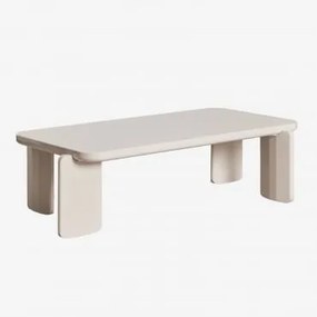 Mesa De Centro Retangular 120x60 Cm Em Mdf Ginebra Tapioca Bege - Sklum