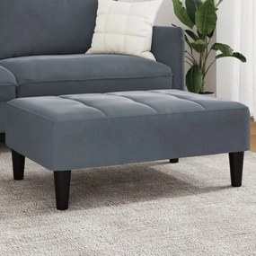 vidaXL Apoio de pés 77x55x31 cm veludo cinzento-escuro
