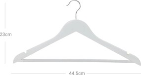 Cabides de madeira maciça 44,5 x 1,2 x 23 cm Branco