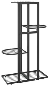 Suporte de vasos c/ 4 prateleiras 43x22x76 cm metal preto