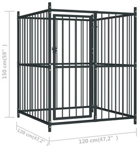 Canil de exterior com telhado 120x120x150 cm