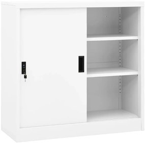 Armário de escritório c/ porta deslizante 90x40x90cm aço branco