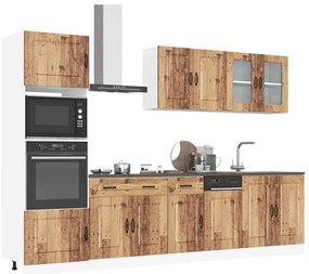vidaXL 7 peças armário de cozinha conjunto Kalmar madeira velha