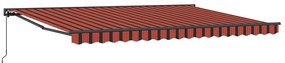 Toldo Retrátil Manual Laranja e Marrom 450x300 cm