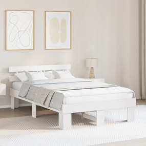 vidaXL Estrado de Cama com Cabeceira Branco 140x190 cm em Madeira de Pinho