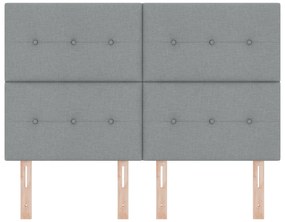 Cabeceira VidaXL Botões Estofada Cinza Claro 160 cm Tecido