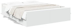 vidaXL Estrutura de cama c/ gavetas 160x200cm derivados madeira branco