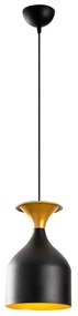 Candeeiro de Teto Sivani – Preto e Dourado – Diâmetro 17 cm, Altura 11
