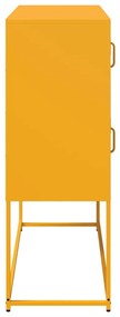 Aparador 100,5x39x107 cm aço laminado a frio amarelo mostarda