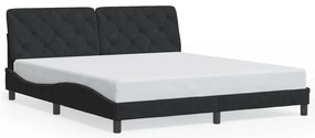 Estrutura de cama com luzes LED 180x200 cm veludo preto