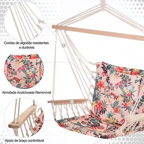 Poltrona Suspensa com Estampado Floral - Design Hippie