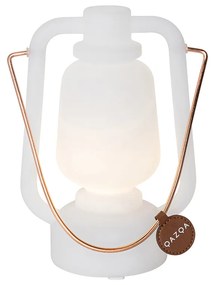 Candeeiro de mesa recarregável 22cm IP44 branco - STORM Mini