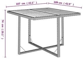 5 pcs conjunto de jantar p/ jardim c/ almofadões vime PE preto