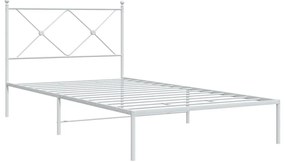 Estrutura de cama com cabeceira 100x190 cm metal branco