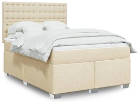 Cama com molas/colchão 160x200 cm tecido cor creme