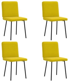 Cadeiras de jantar 4 pcs veludo amarelo
