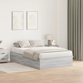 Estrado de Cama com Arrumação vidaXL Cinzento Sonoma 120x200 cm