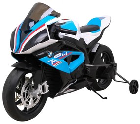 Mota elétrica para Crianças 12V, Rodas	Espuma EVA, assento couro ecológico Azul