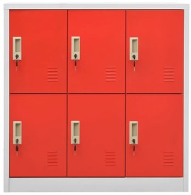 Cacifos 2 pcs 90x45x92,5 cm aço cinzento-claro e vermelho